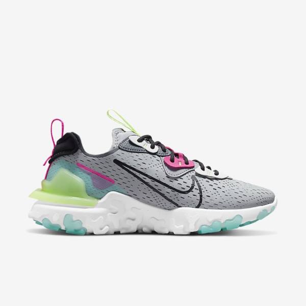 Zapatillas Nike React Vision Mujer Gris Rosas Negras | NK641PTN