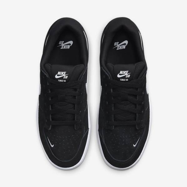 Zapatillas Nike SB Force 58 Mujer Negras Blancas | NK568RPQ