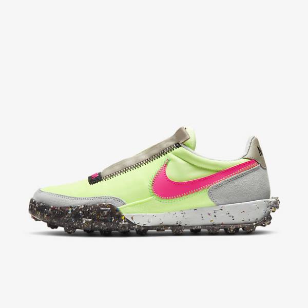 Zapatillas Nike Waffle Racer Crater Mujer Negras Verde Rosas | NK261LOV