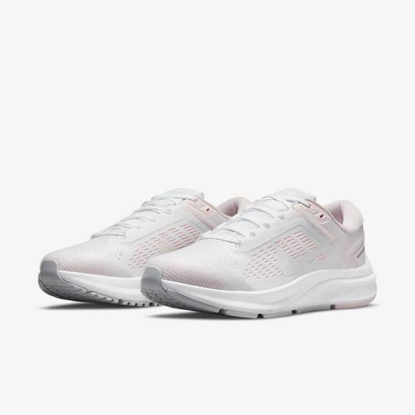 Zapatillas Running Nike Air Zoom Structure 24 Carretera Mujer Blancas Rosas Claro Gris Verde | NK108NRT