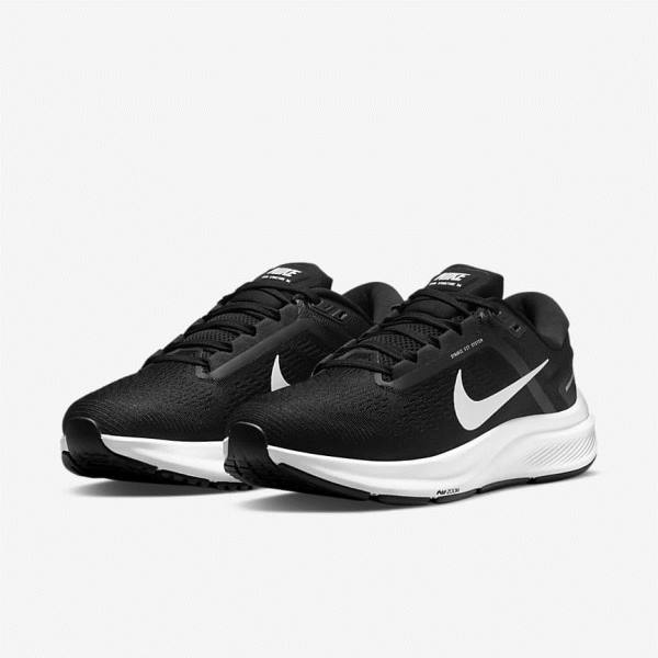 Zapatillas Running Nike Air Zoom Structure 24 Carretera Mujer Negras Blancas | NK293XGQ