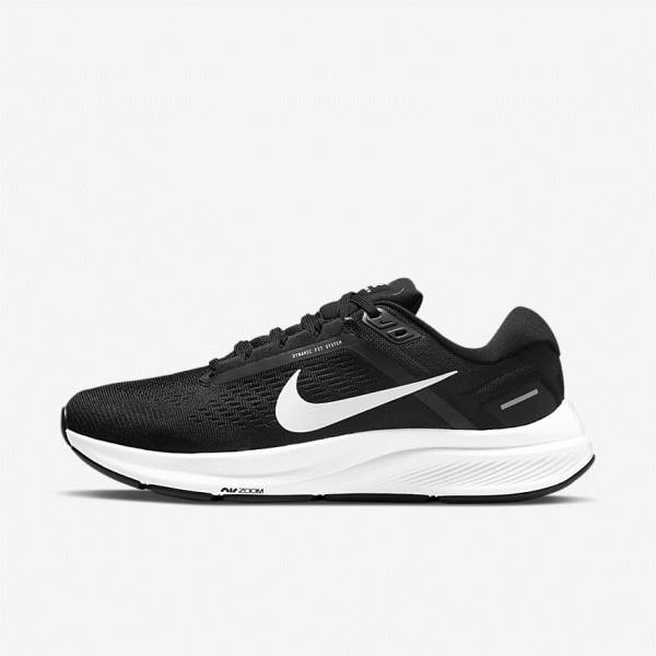 Zapatillas Running Nike Air Zoom Structure 24 Carretera Mujer Negras Blancas | NK293XGQ