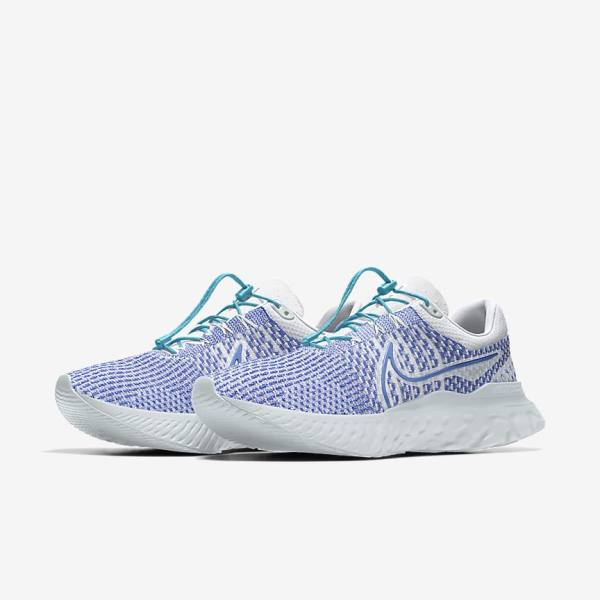 Zapatillas Running Nike React Infinity Run 3 By You Custom Carretera Mujer Blancas Azules Blancas | NK024YMW