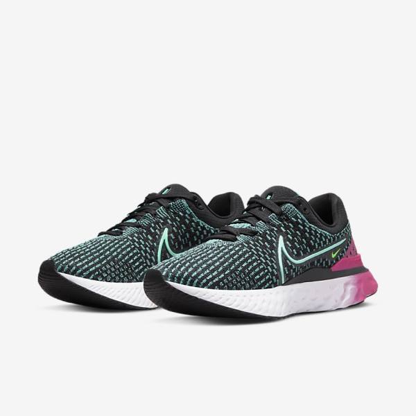 Zapatillas Running Nike React Infinity Run Flyknit 3 Carretera Mujer Negras Rosas Turquesa Turquesa | NK358OMV