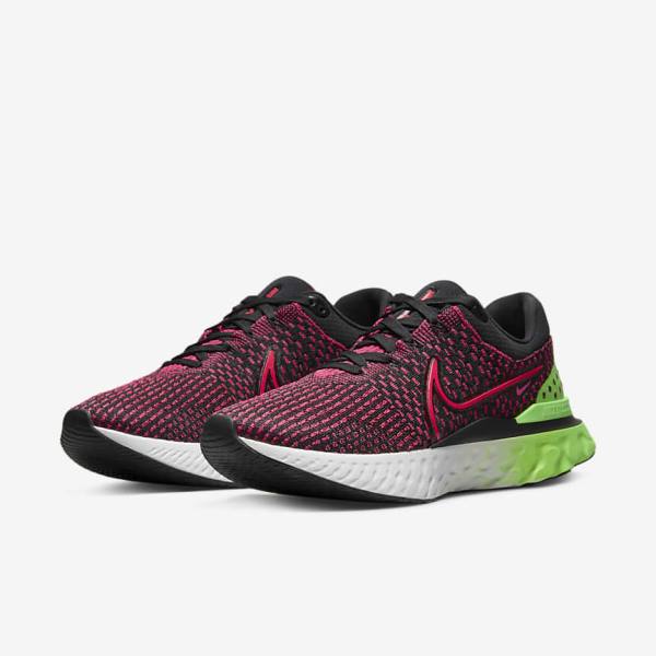 Zapatillas Running Nike React Infinity Run Flyknit 3 Carretera Hombre Negras Verde Rojas | NK659EMA