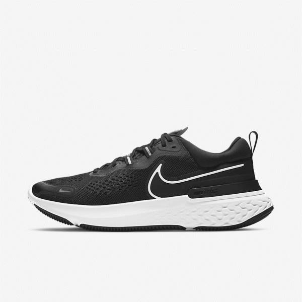 Zapatillas Running Nike React Miler 2 Carretera Hombre Negras Gris Blancas | NK807KGB