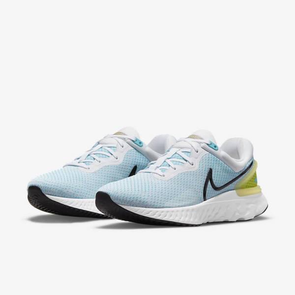 Zapatillas Running Nike React Miler 3 Carretera Hombre Blancas Azules Negras | NK592MLW