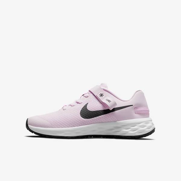 Zapatillas Running Nike Revolution 6 FlyEase Older Easy On-Off Carretera Niños Rosas Negras | NK783QCF