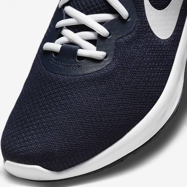 Zapatillas Running Nike Revolution 6 Next Nature Carretera Hombre Azul Marino Obsidian Blancas | NK904JHP