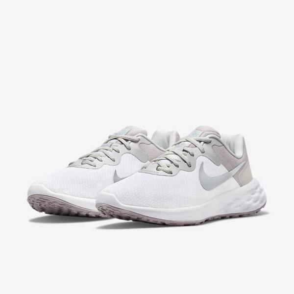 Zapatillas Running Nike Revolution 6 Next Nature Premium Carretera Mujer Blancas Gris | NK962JOC