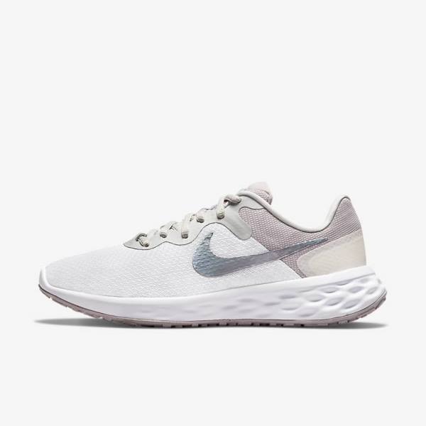 Zapatillas Running Nike Revolution 6 Next Nature Premium Carretera Mujer Blancas Gris | NK962JOC