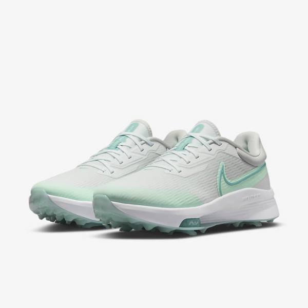 Zapatos De Golf Nike Air Zoom Infinity Tour NEXT% Hombre Blancas Verde Menta Plateadas Turquesa | NK607HIC