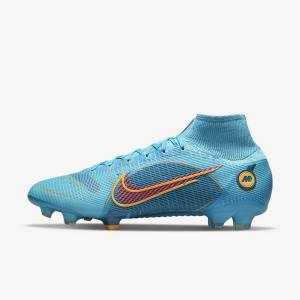 Botas de fútbol Nike Mercurial Superfly 8 Elite FG Firm-Grounds Mujer Azules Naranjas | NK516WRS