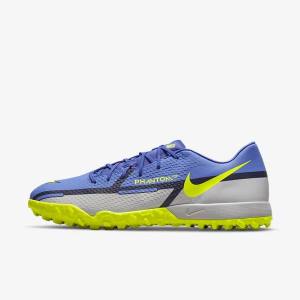 Botas de fútbol Nike Phantom GT2 Academy TF Turf Mujer Azules Gris | NK813BMD