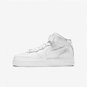 Zapatillas Baloncesto Nike Air Force 1 Mid LE Older Niños Blancas | NK431KYL