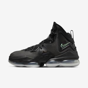 Zapatillas Baloncesto Nike LeBron 19 Mujer Negras Gris Oscuro Verde | NK521CTG