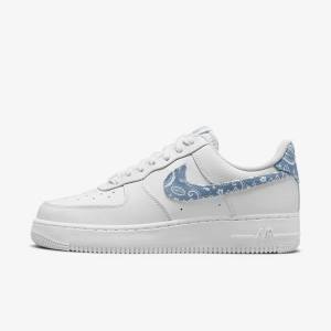 Zapatillas Nike Air Force 1 07 Essential Mujer Blancas Azules | NK240QEF