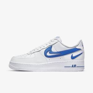 Zapatillas Nike Air Force 1 07 Hombre Blancas Azul Real | NK317DQP