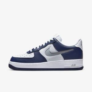 Zapatillas Nike Air Force 1 07 LV8 Hombre Azul Marino Blancas Gris | NK746YZV