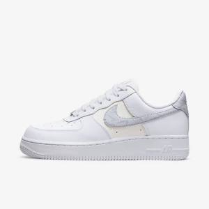 Zapatillas Nike Air Force 1 07 Mujer Blancas Metal Plateadas Plateadas | NK563PQI