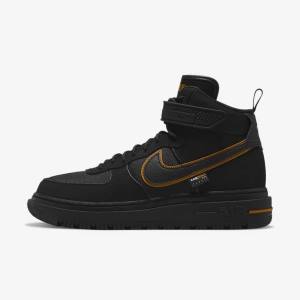 Zapatillas Nike Air Force 1 Boot Hombre Negras Marrones Doradas | NK023KYQ