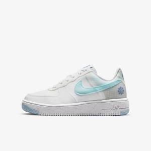 Zapatillas Nike Air Force 1 Crater Older Niños Blancas Azules | NK370NLS