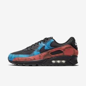 Zapatillas Nike Air Max 90 Hombre Negras Azules Rojas Blancas | NK351FVO