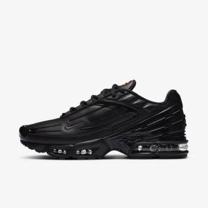 Zapatillas Nike Air Max Plus 3 Cuero Hombre Negras Gris Oscuro | NK305IGF