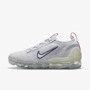 Zapatillas Nike Air VaporMax 2021 Flyknit Mujer Azul Marino Blancas | NK964KLF