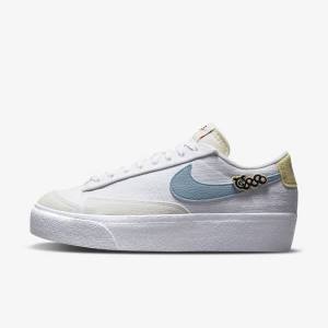 Zapatillas Nike Blazer Low Plataforma Next Nature Mujer Blancas Rosas Blancas Azules | NK142GAM