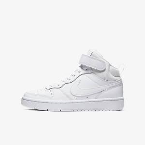 Zapatillas Nike Court Borough Mid 2 Older Niños Blancas | NK312ALC