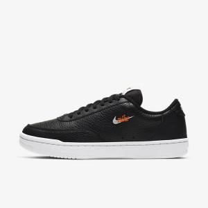 Zapatillas Nike Court Vintage Premium Mujer Negras Naranjas Blancas | NK438EMU