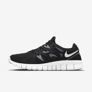 Zapatillas Nike Free Run 2 Mujer Negras Gris Oscuro Blancas | NK597WPC