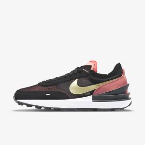 Zapatillas Nike Waffle One Mujer Negras Rojas Verde Claro | NK103FSC