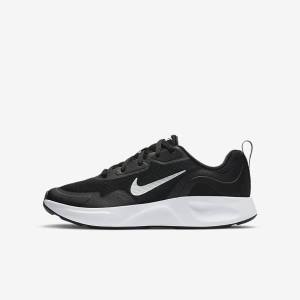 Zapatillas Nike WearAllDay Older Niños Negras Blancas | NK479SCO