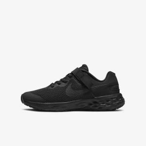 Zapatillas Running Nike Revolution 6 FlyEase Older Easy On-Off Carretera Niños Negras Gris Oscuro | NK431OQS