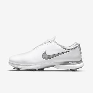 Zapatos De Golf Nike Air Zoom Victory Tour 2 Hombre Blancas Metal Plateadas Negras | NK427GLZ